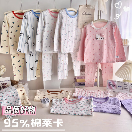 可爱卡通纯棉睡衣套装